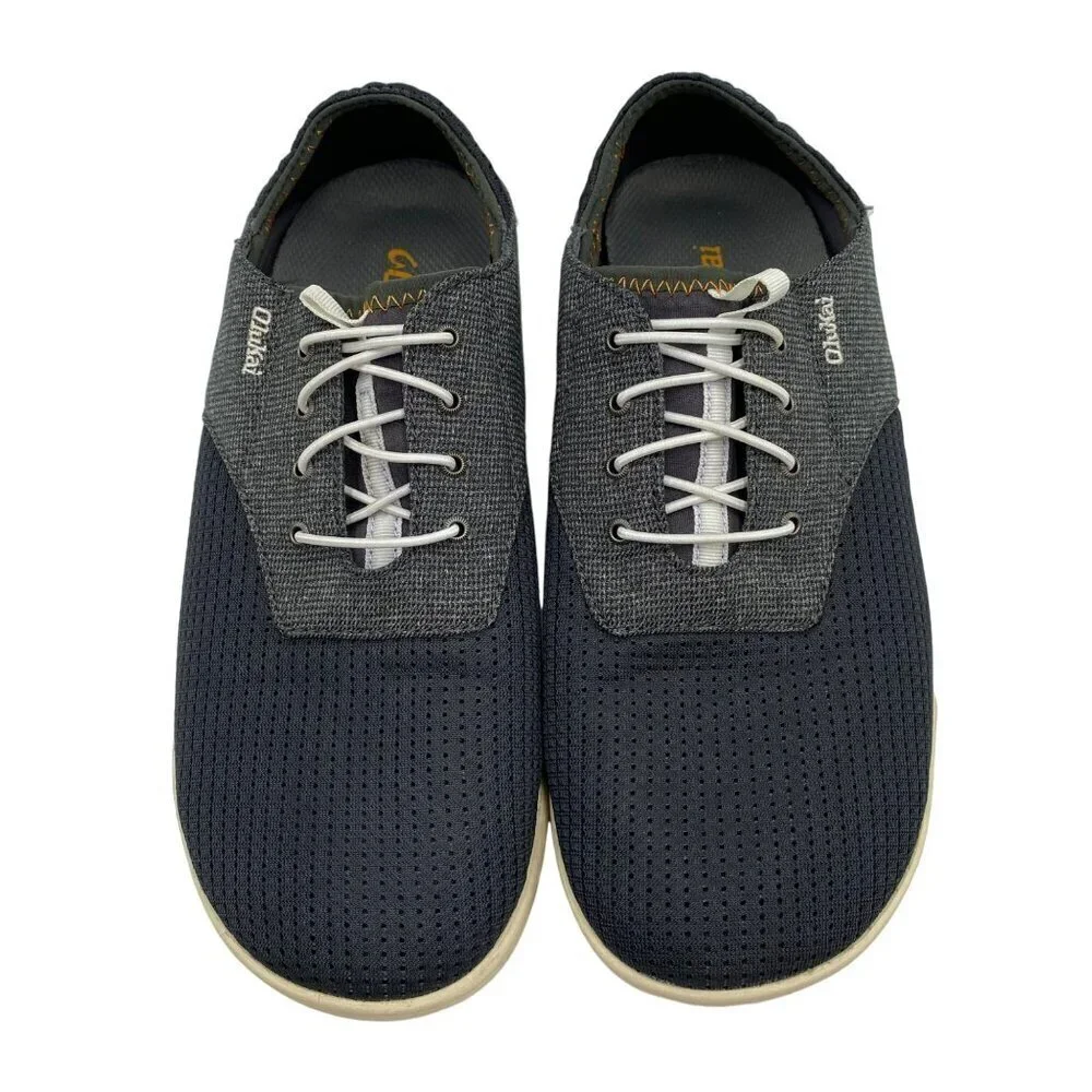 OluKai Nohea Moku Gray/White Mesh Slip-On Shoes Men's Size 9